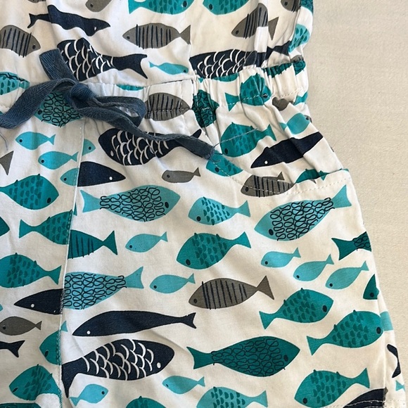 D* Re Me - Fish Patterned Romper in Blue and Gray - Picture 3 of 4